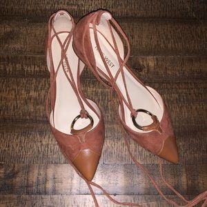 Camel Brown Ankle-Wrap Flats by Nine West 🍂✨